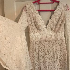 Duchess Ivory Lace Bell Sleeve Maxi Dress